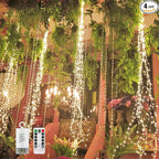 4-Pack Christmas LED String Lights, Waterproof Timer Lights