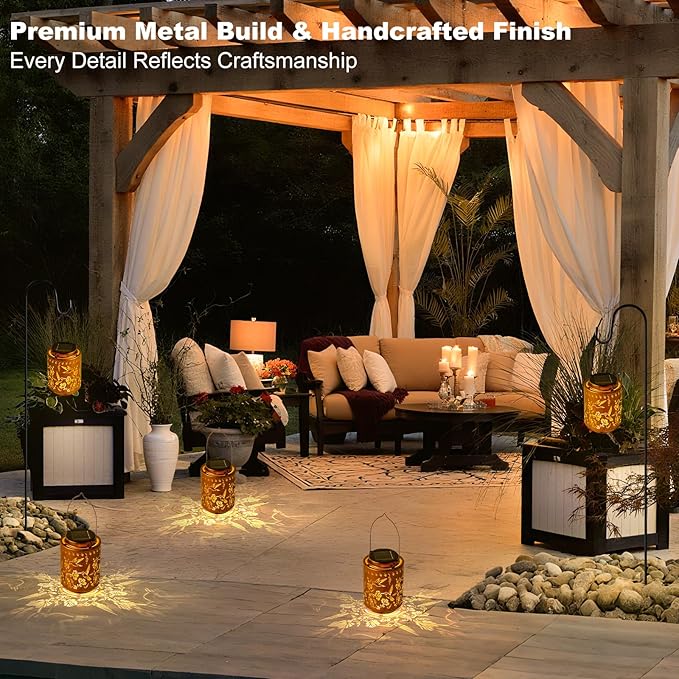 Decorative Hummingbird Solar Lantern, Birthday Gifts for Women Mom Grandma, Outdoor Waterproof Hanging Garden Decor for Patio, Yard