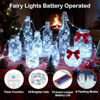 Christmas Fairy Lights 6-Pack, 2ft 50 LED Battery Twinkle Lights