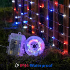 2-Pack Outdoor String Lights, 66ft White Waterproof LED