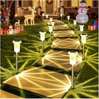 10-Pack Solar Pathway Lights, Waterproof LED Walkway Lights