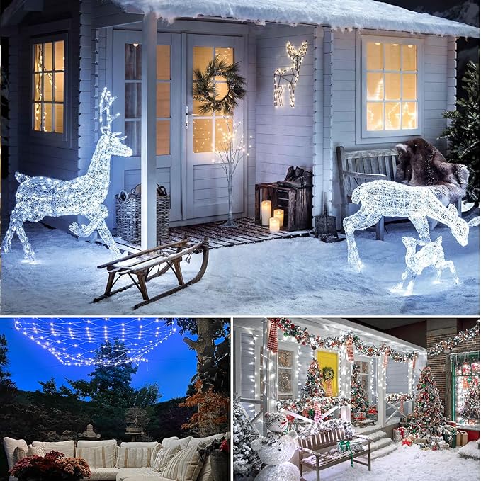 Mlambert 3 Pack 33FT Fairy Lights Battery Operated with Remote and Timer, Dimmable Waterproof 8 Modes Lights for Classroom Christmas Party-Cool White