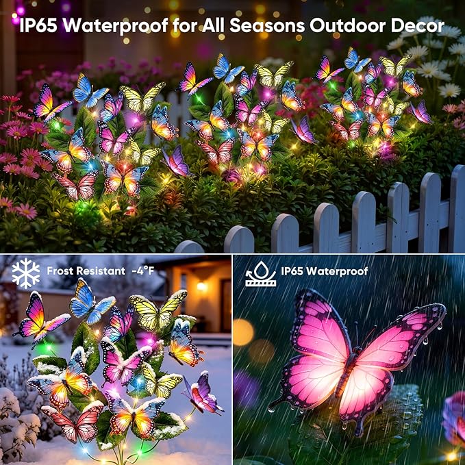 Solar Yard Path Lights 2-Pack, IP65 Waterproof