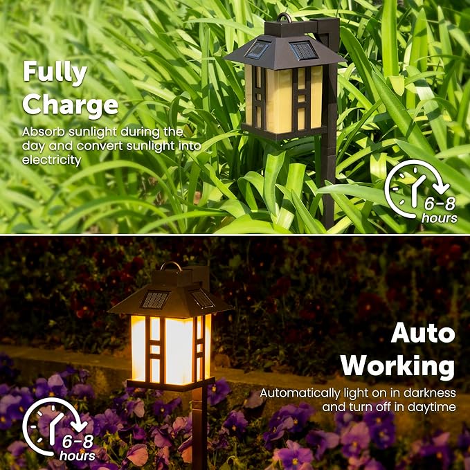 Solar Pathway Lights 4-Pack, Driveway LED
