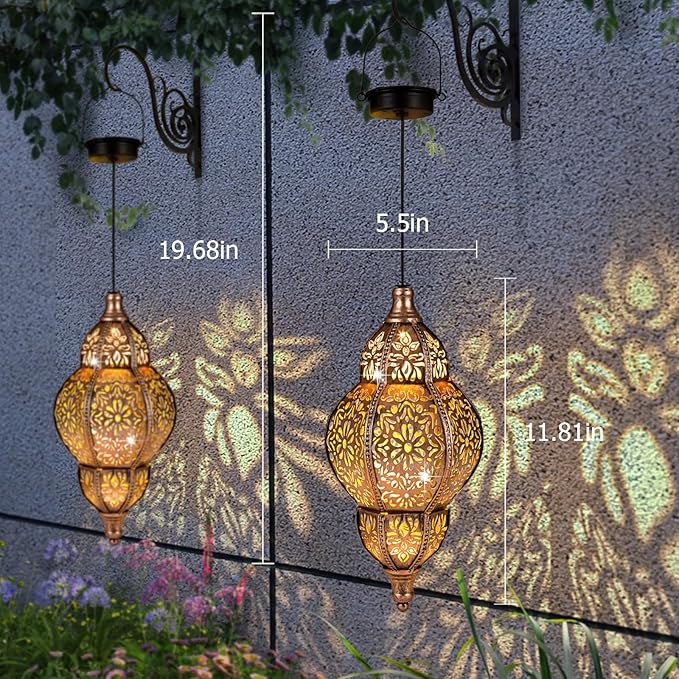 Moroccan Solar Lanterns, Waterproof LED Outdoor Lights