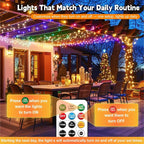 2-Pack 33ft Christmas LED String Lights, Waterproof Timer Lights