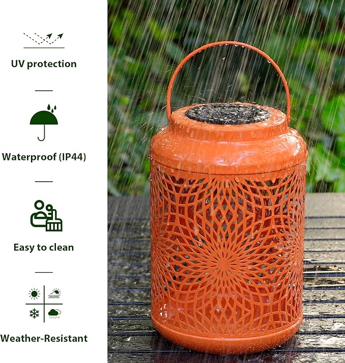 Charming Courtyard Solar Lanterns for Porch, Waterproof LED