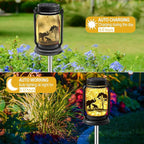 2-Pack Classic Elephant Solar Lanterns for Outdoor, Waterproof LED