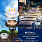 Solar Flat Disk Lights 12-Pack, Waterproof Garden