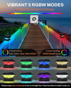 2-Pack Solar Deck Post Lights, Outdoor LED Caps