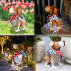 Dog Solar Lantern Set, Metal Porch Lighting