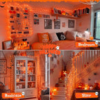 Halloween Backyard String Lights 2-Pack, 132ft 400 LED Waterproof