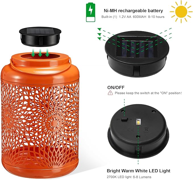 Charming Courtyard Solar Lanterns for Porch, Waterproof LED