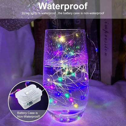 24-Pack Christmas LED String Lights, Waterproof Timer Lights