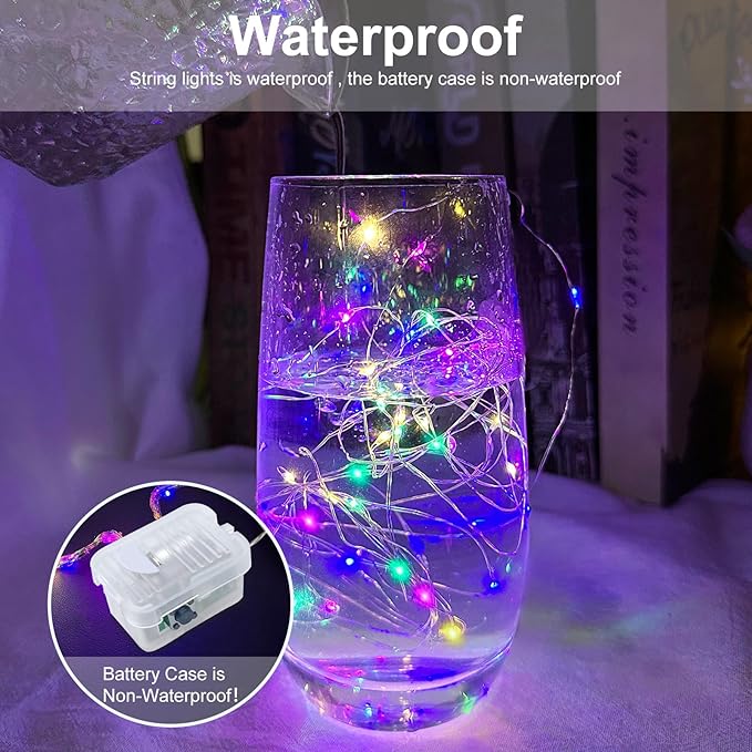 6-Pack Christmas String Lights, 20 LED Waterproof Twinkle Lights