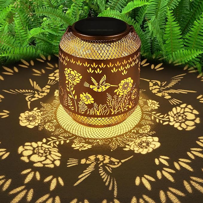 Elegant Hummingbird Solar Lanterns for Outdoor, Waterproof LED