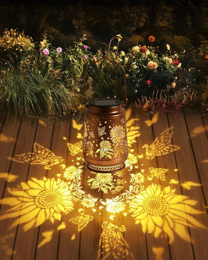 Sunflower Gifts for Women Sunflower Solar Lantern Birthday Gifts Mothers Day Gifts for Mom Grandma Sister Friend Garden Decor Metal Solar Hanging Lights Outside Decor for Yard Patio Porch Landscape