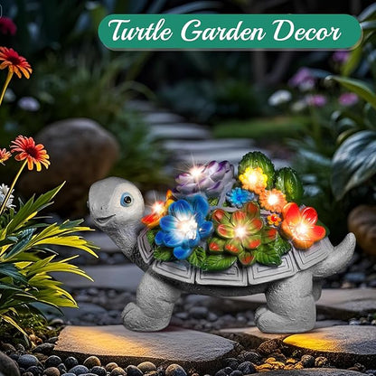 Linkax Easter Gifts for Adults Women, Turtle Statues Solar Garden Decor for Outside Yard Outdoor Home Patio Decor, Birthday Mothers Day Gifts for Mom Grandma Wife Sister Nana from Daughter Son Husband