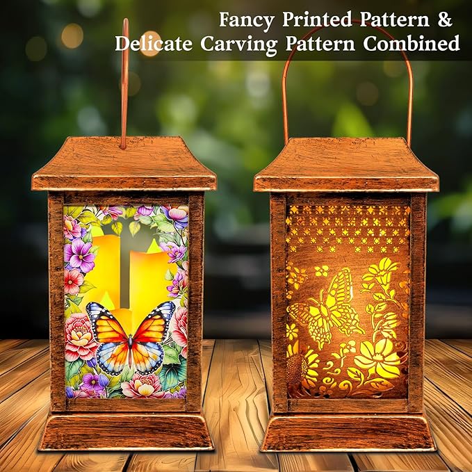Butterfly Solar Lantern Set, Classic Patio Lighting