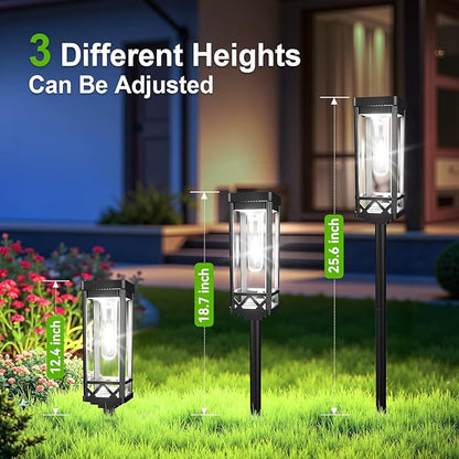 KOOPER Taller Solar Pathway Lights Outdoor, 12 Pack Upgraded Brighter Solar Garden Lights Solar Powered, Up to 15 Hours Outdoor Solar Lights for Yard Landscape Path Walkway Driveway （Cool White）