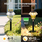 8-Pack Warm White Solar Path Lights, Outdoor Garden LED