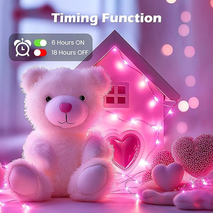 5-Pack Christmas LED String Lights, Waterproof Timer Lights