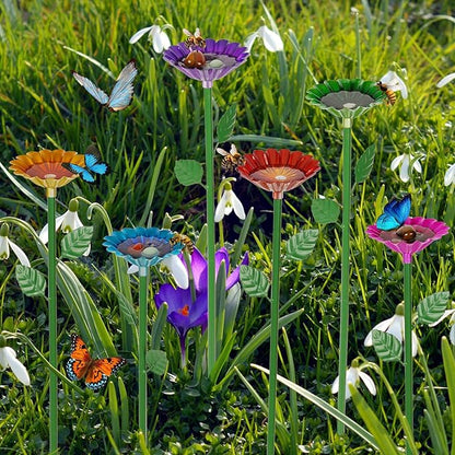 6-Pack Bee Watering Station, Metal Garden Bee Bath