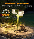 2-Pack Green Solar Path Lights, Outdoor Yard LED