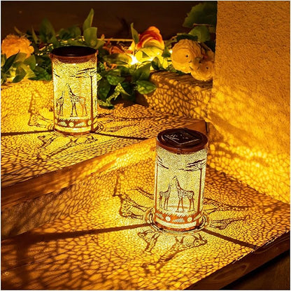 Giraffe Solar Lanterns Outdoor Waterproof Hanging Solar Lights Giraffe Gifts for Women Men Metal Decorative LED Giraffe Lanterns for Garden Decor,Yard,Patio,Lawn,Tabletop,Pathway,Landscape
