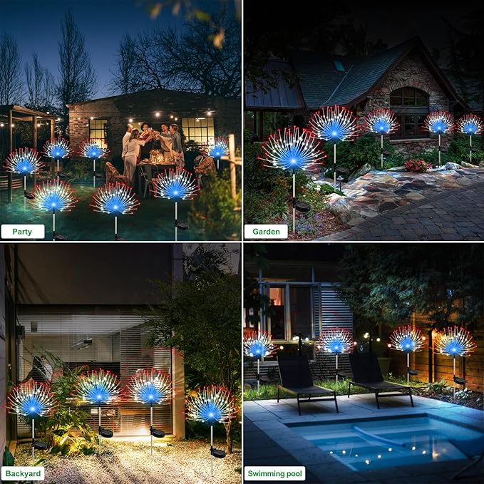 2-Pack Solar Landscape Lights for Walkway