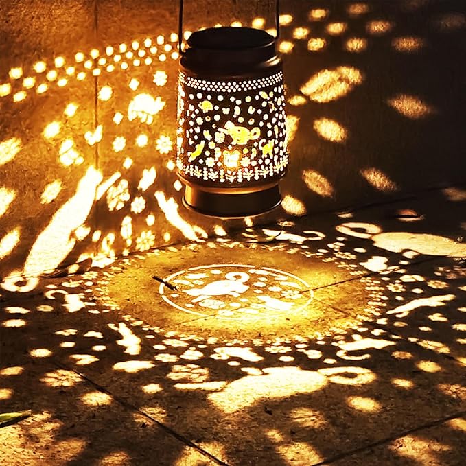 Cat Solar Lanterns Outdoor Waterproof, Garden Decor Metal High Brightness LED Light, Watering Can Lights, Solar Hanging Lantern for Garden,Yard,Patio,Lawn (Cat)
