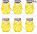 Mason Jar Lid Fairy Lights 6-Pack, Solar Garden LED