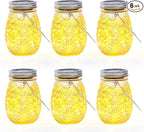 Mason Jar Lid Fairy Lights 6-Pack, Solar Garden LED