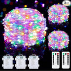 3-Pack 33ft LED Patio String Lights, Waterproof Outdoor