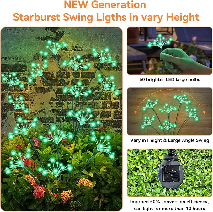 Green Solar Pathway Lights 2-Pack, Walkway LED