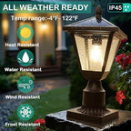 Solar Post Cap Lights, Warm White Waterproof