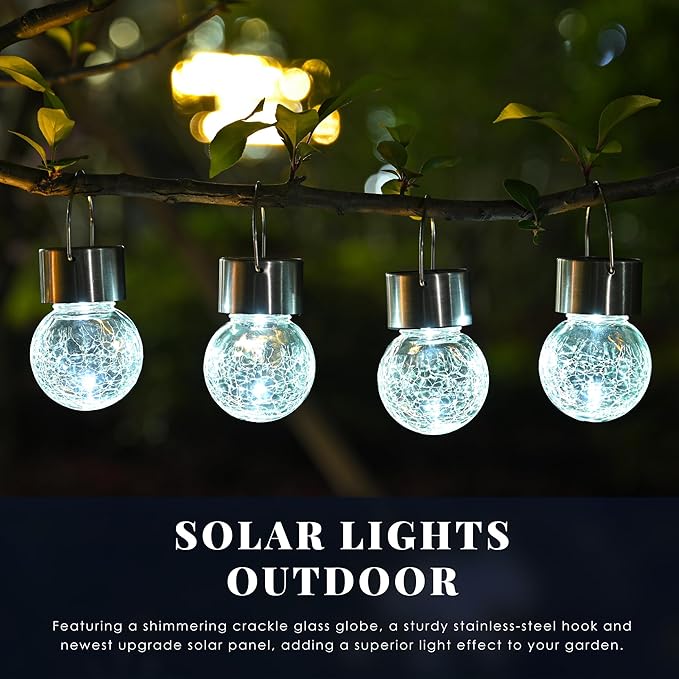 12-Pack Rustic Flower Solar Lanterns for Outdoor, Waterproof LED