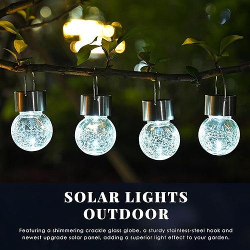 12-Pack Rustic Flower Solar Lanterns for Outdoor, Waterproof LED
