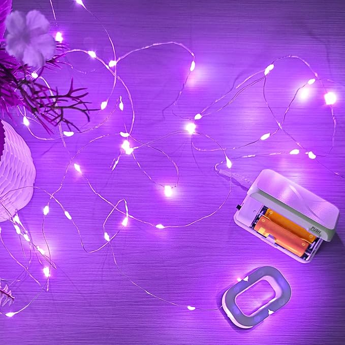 50 LED Christmas Twinkle Lights, 16ft Waterproof for Porch