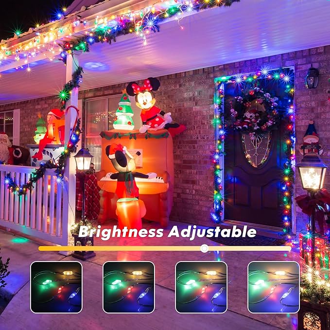 Lakumu 132FT(66*2) Rechargeable Fairy Lights Battery Operated, LED String Lightswith Remote &Timer, Multicolor Twinkle Lights for Bedroom Waterproof Outdoor Camping DIY Wedding Christmas Decorations