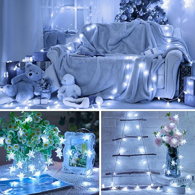 17ft White String Lights for Backyard, Waterproof LED