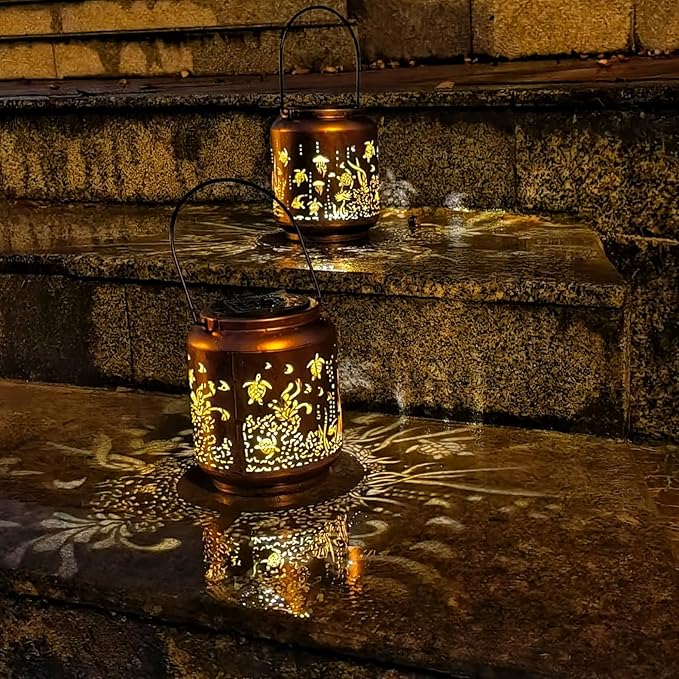 Turtle Solar Lanterns Outdoor Waterproof Hanging，Solar Lights Turtle Gifts for Women Men Metal Decorative Lanterns for Patio,Lawn, Tabletop, Landscape, Pathway,Garden Decor