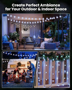 Pure White Porch String Lights, Weatherproof LED