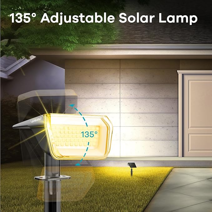 6-Pack Solar Spotlights, 60 LED Landscape Lights