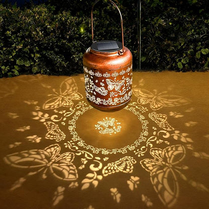 Gifts for Women Butterfly Solar Lanterns Outdoor Waterproof Metal Hanging Solar Lights for Yard Garden Decor Ornament Butterfly Birthday Mothers Day Gardening Gifts for Mom Grandma
