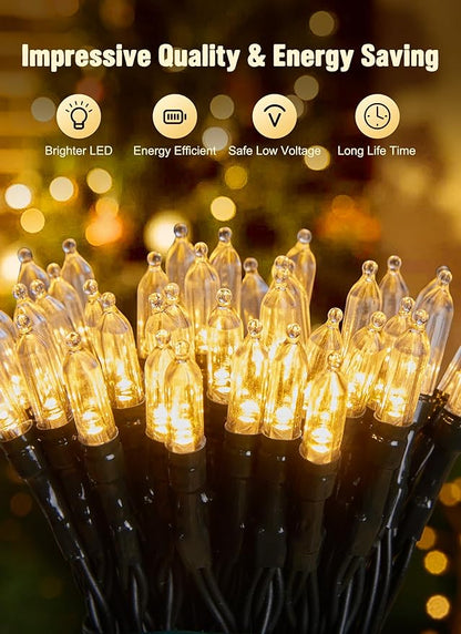 4-Pack Christmas String Lights, 8ft 20 LED Waterproof Twinkle Lights
