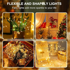 Christmas String Lights, 16ft 50 LED Waterproof Twinkle Lights