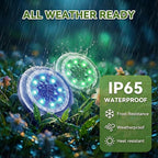 Solar Flat Disk Lights 8-Pack, Waterproof Garden