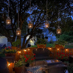 4-Pack Decorative Garden Solar Lanterns for Porch, Waterproof LED