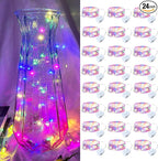 24-Pack 20 LED Christmas Twinkle Lights, 7ft Waterproof for Backyard